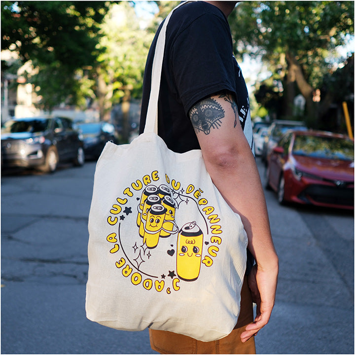 *j’adore la culture du dépanneur* tote bag