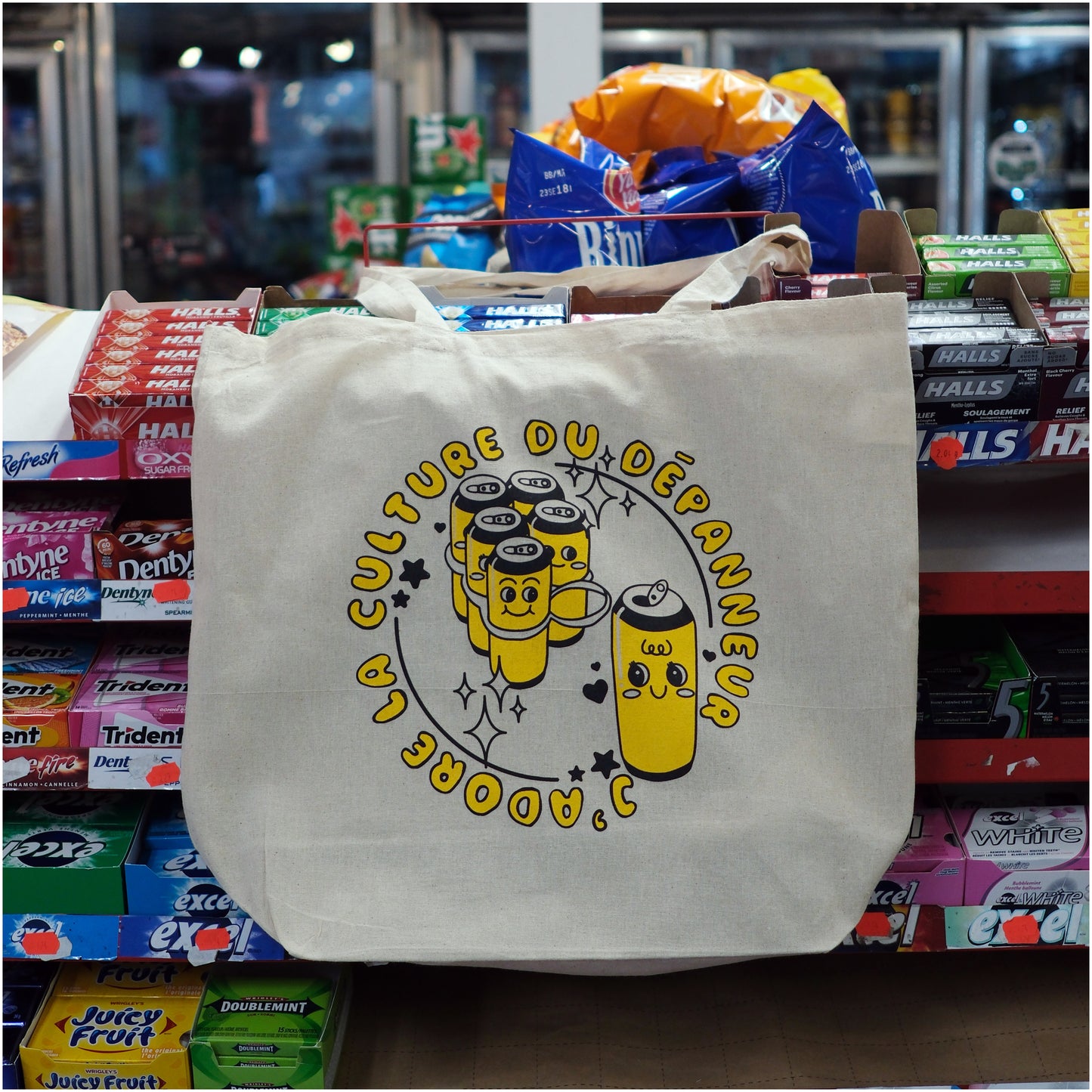 *j’adore la culture du dépanneur* tote bag