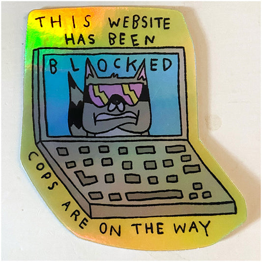 cybercrimes holographic sticker